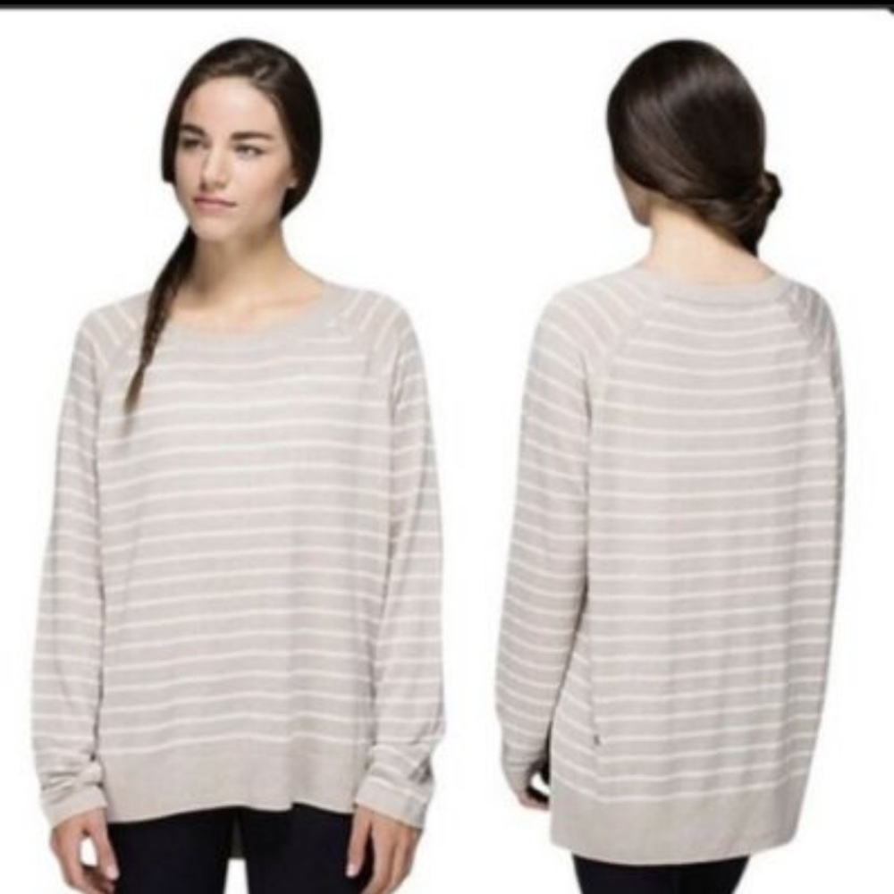 Lululemon Post Savasana Pullover heathered cashew